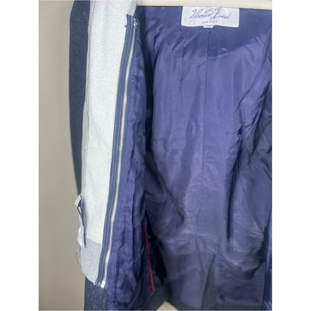 Veronica Beard Dickey Blazer Navy Jacket Gray Hoodie Insert Combo Size 3 Large - Picture 8 of 16
